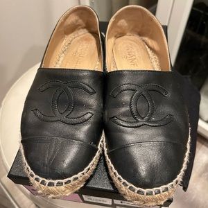 Chanel black espadrilles in size 37